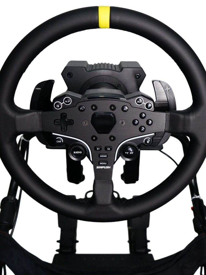 SIMPUSH Rundes Sim Racing Lenkrad für Rally Mod, 13 Zoll (33 cm), Schwarz, kompatibel mit MOZA R5 R3 ES ES Lite & ESX - Bild 1