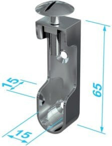 Pickhardt & Gerlach Schrankrohr-Lager für Kleiderstange, vernickelt, Silber, Durchmesser: 30 mm, Breite: 15 mm - Bild 1