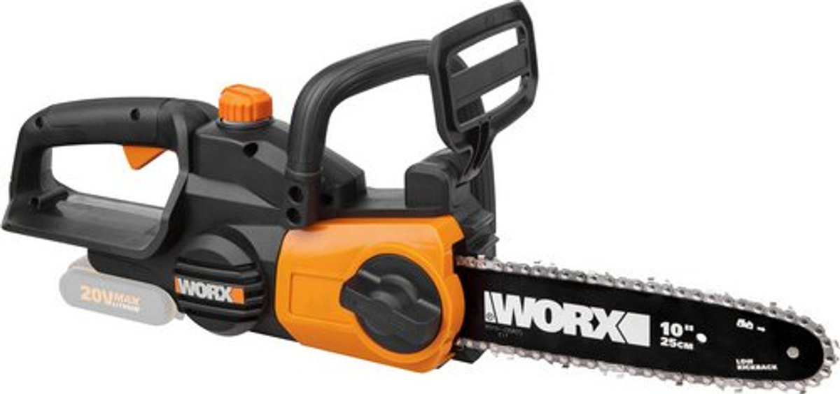 Worx Akku-Kettensäge WG322E.9 PowerShare 20 V Solo in Schwarz-Orange mit 25 cm Sägestange und Kette - Bild 2