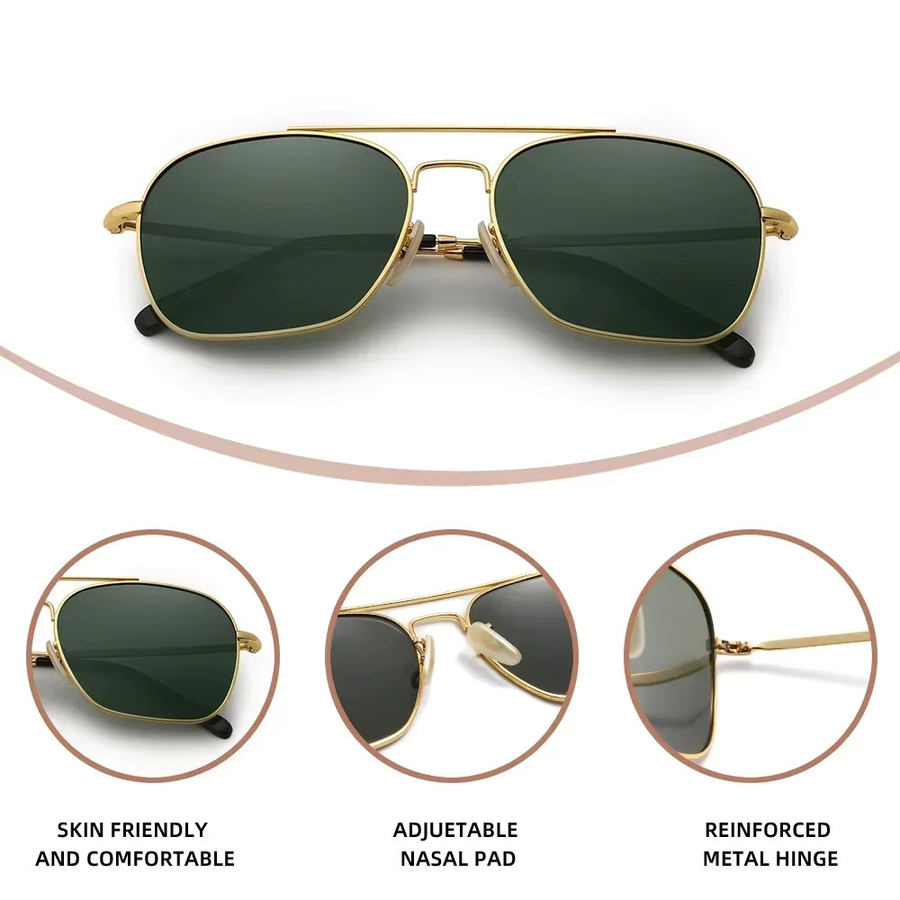 KINGDREAM Sonnenbrille Aviator, Vollrand, Metall, Gold, Unisex - Bild 2
