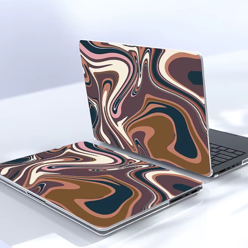 Apple MacBook Air und Pro Hartschalenhülle im Vintage Marmor-Design, braun/mehrfarbig, kratzfest und stoßfest, passend für 13, 13,6, 14 und 16 Zoll - Bild 2
