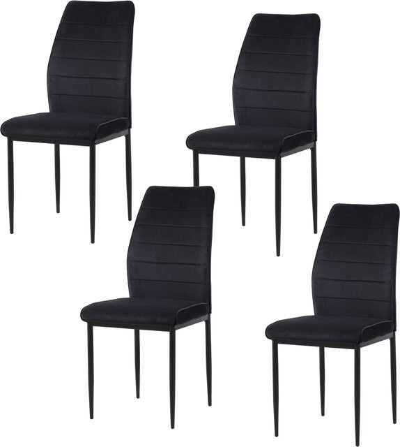 HTI-Living Stuhl Madison Velvet Schwarz mit Metallgestell - Bild 1