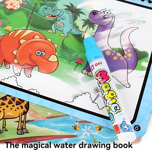 Dinosaur world Magisches Bilderbuch mit Wassermalerei und -färbung - Bild 1
