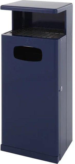 PROREGAL Kombischer aus Aluminium mit Dach für den Außenbereich, Blau, H x B x T: 103 x 40 x 34,5 cm - Bild 1
