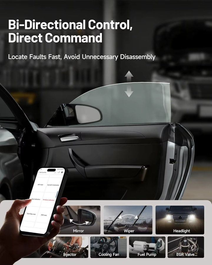 TOPDON Topscan Master OBD2 Scanner Bluetooth, kabelloses bidirektionales Allsystem-Diagnosegerät für iOS und Android, Schwarz - Bild 3