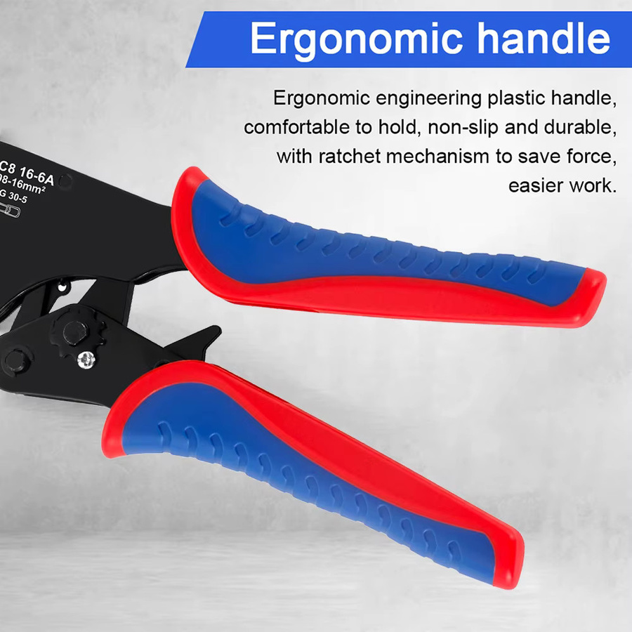 Wozobuy Sechskant-Crimpwerkzeug Ferrulen-Crimper für Aderendhülsen und Kabelschuhe 0,08-16mm² / AWG28-5 - Bild 2