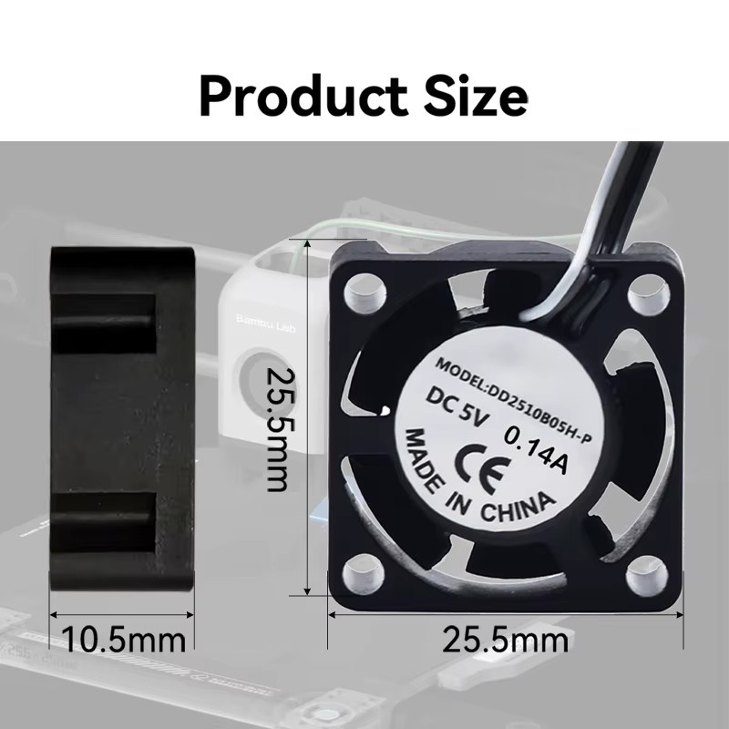 Bambu Lab Hotend-Lüfter für P1P, P1S und X1 Modelle, Schwarz - Bild 3