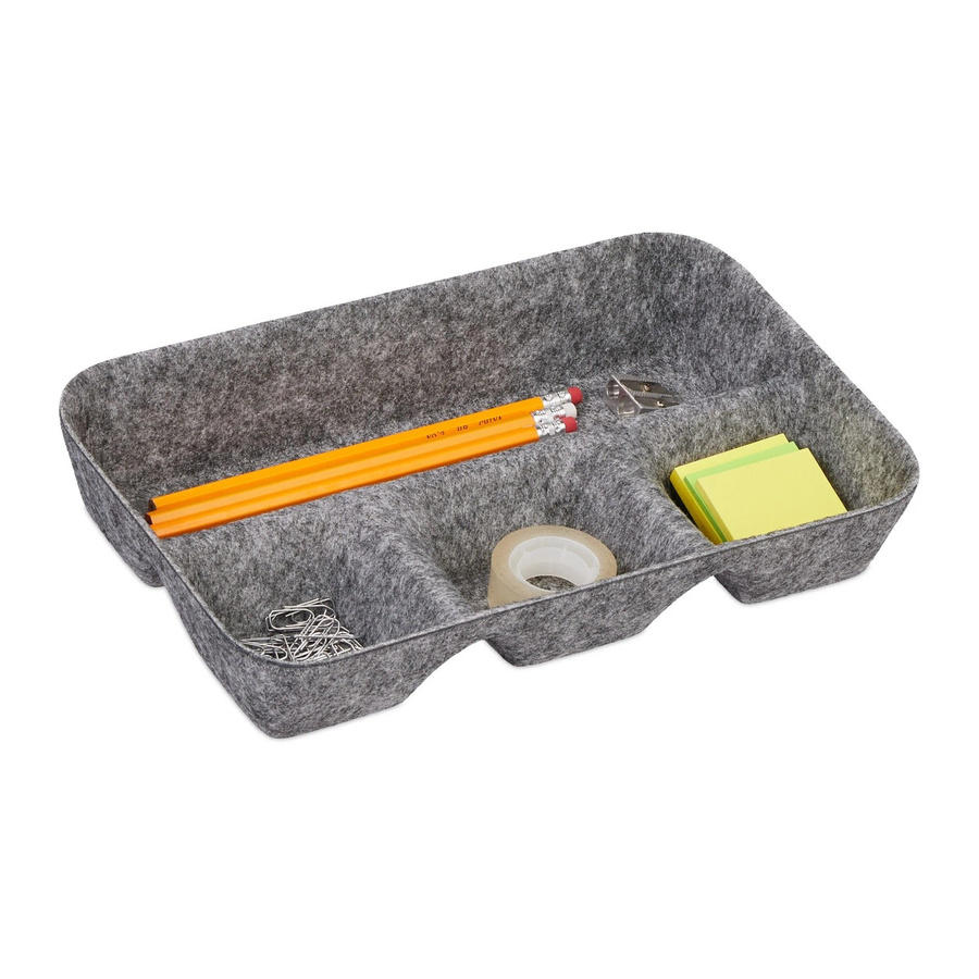 Relaxdays Schubladen Organizer aus Filz in Hellgrau, B/T/H: 29,5 x 19 x 5,5 cm - Bild 2