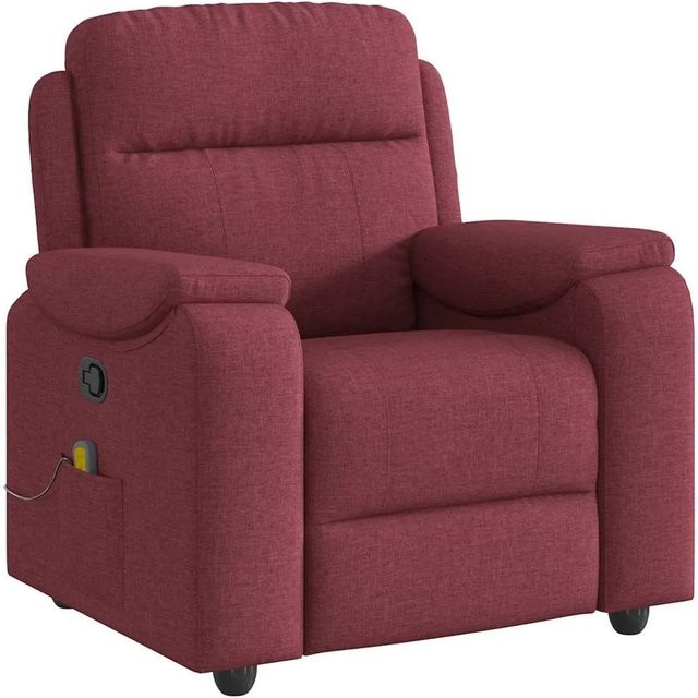 vidaXL Massagesessel in Weinrot mit Stoffbezug und Armlehnen, B/T/H: 102,0 x 60,0 x 48,0 cm - Bild 1