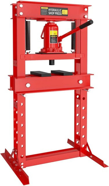 Wiltec Hydraulikpresse 30T Werkstattpresse in Rot aus Stahl mit 500 mm Hub - Bild 1