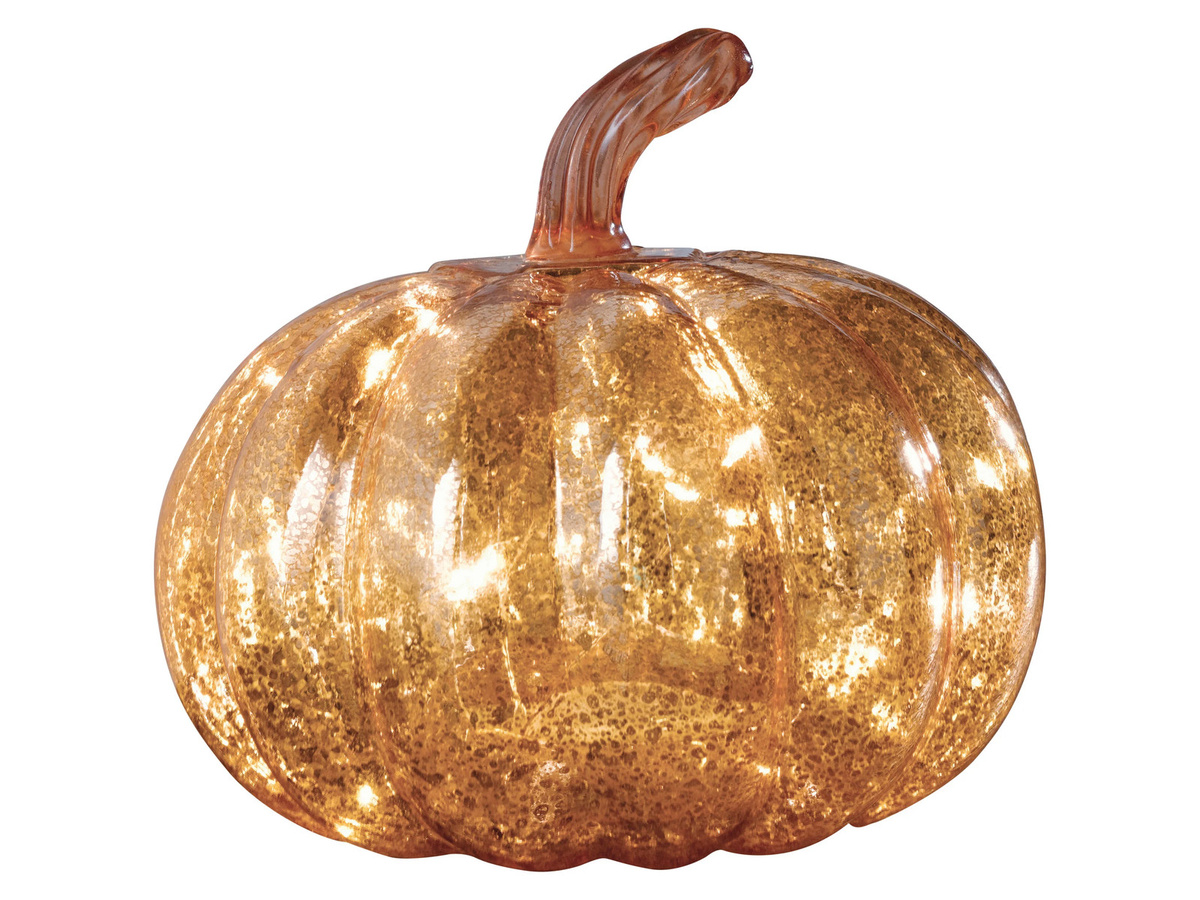 LIVARNO LED-Deko-Kürbis in Gold für Halloween und Herbst, Tischdeko-Figur - Bild 2