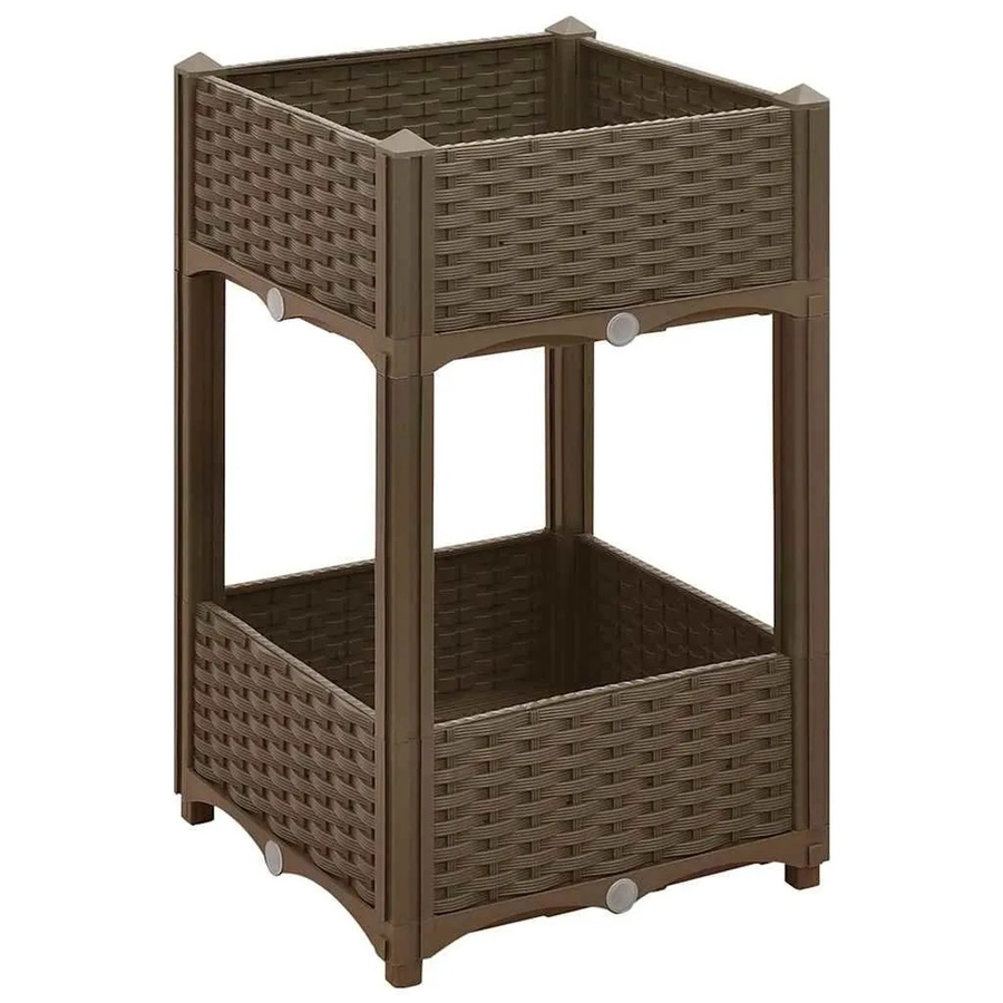 Furnicato Hochbeet aus Polypropylen in Braun, B/T/H: 40 x 40 x 71 cm - Bild 2