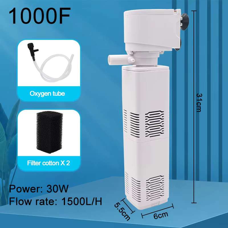 TUNFAN Aquarium-Filterpumpe in Weiß: Geräuscharme Tauchpumpe als Luft-Sauerstoff-Belüfter und Wellenerzeuger für dein Fischbecken (220V) - Bild 6