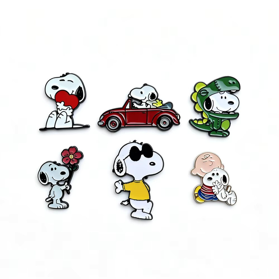 Bandai Anstecknadeln Set, Snoopy Cartoon Emaille, Revers-Brosche - Bild 6