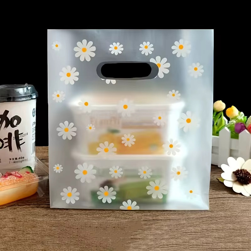 50 Stück transparente Gänseblümchen-Süßigkeitstüten aus Kunststoff für Kekse und DIY-Geschenkverpackungen - Bild 2