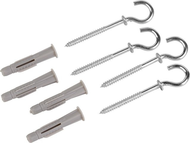 LUX-TOOLS Allzweckkragendübel mit gebogenem Schraubhaken aus Nylon, Farbe: Silber, Durchmesser: 6 mm, Länge: 41 mm, 4 Stück - Bild 1