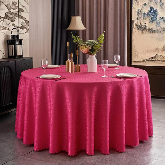 JMG Household Supplies Tischdecke mit Blumenmuster in Pink, minimalistisches Design, rund, Durchmesser: 160 cm - Bild 1