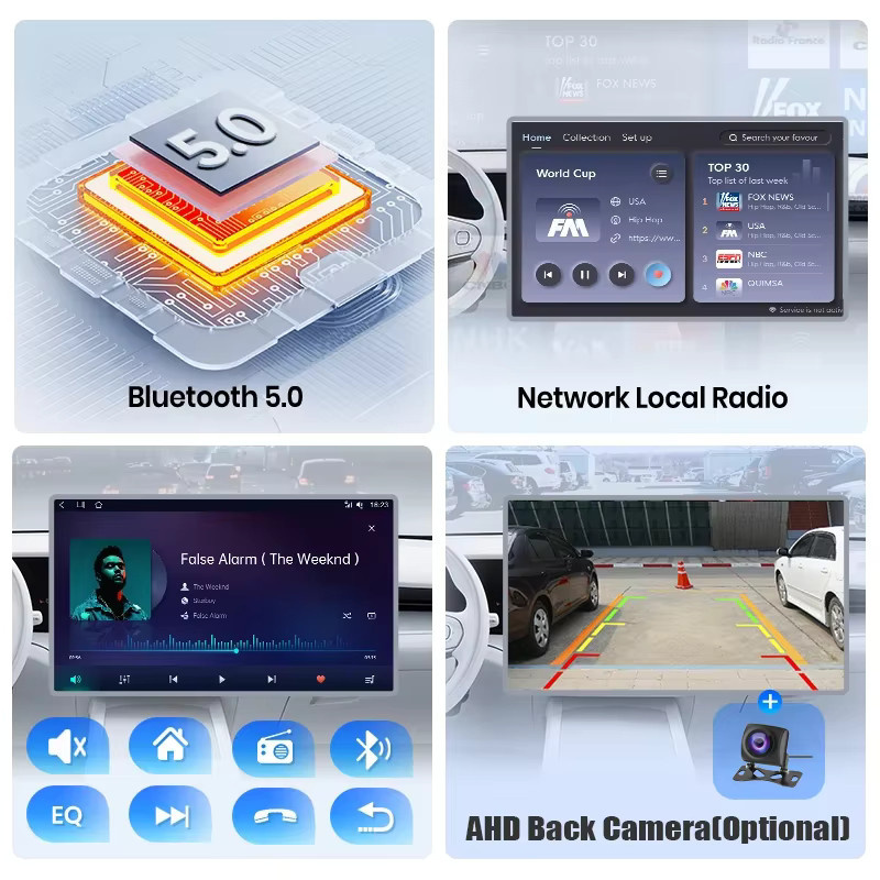 MOPECT Android Autoradio mit 7 Zoll IPS Touchscreen für VW Volkswagen Skoda Octavia Golf 5 6 Touran Passat B6 Polo Jetta in Schwarz mit CarPlay, GPS, WLAN, Bluetooth und RDS - Bild 4