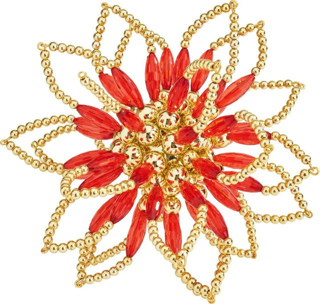 Zauberperle Perlenstern-Komplettset Ruby Gold in Rot und Gold als hängender Stern für Weihnachten - Bild 1