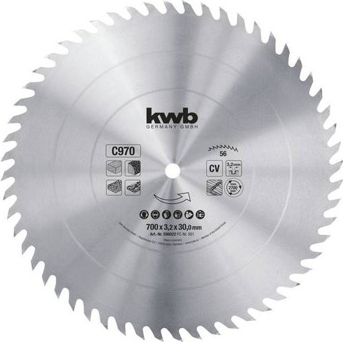Kwb Kreissägeblatt für Holz in Silber, Durchmesser: 700 mm, Bohrung: 30 mm - Bild 1