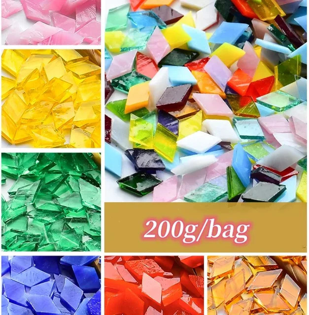 Buntes Glas-Mosaik in Diamantform für DIY-Bastelprojekte und Kunst, 200 g - Bild 1
