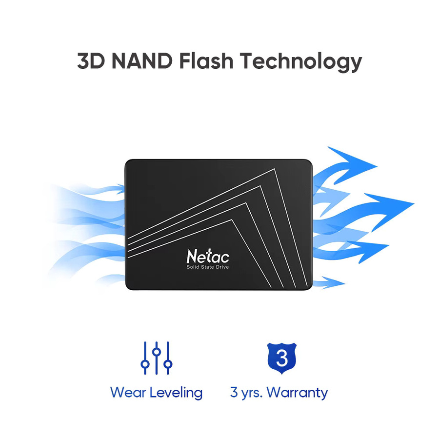 Netac SATA3 SSD Interne Festplatte für PC und Laptop in Schwarz - Bild 2