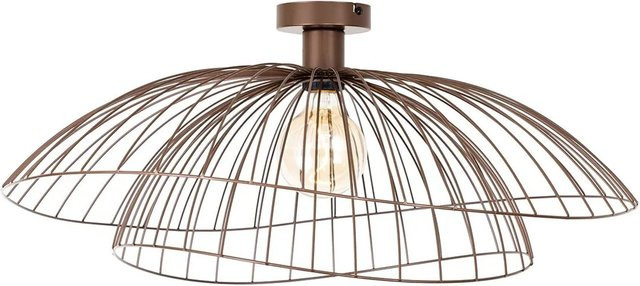 QAZQA Design Deckenleuchte Bronze aus Stahl mit doppeltem Schirm und Up-Down-Lichtfunktion, dimmbar, E27 - Bild 1