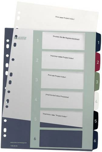Leitz Style Register DIN A4 Zahlen 1-6 Mehrfarbig aus Polypropylen - Bild 1
