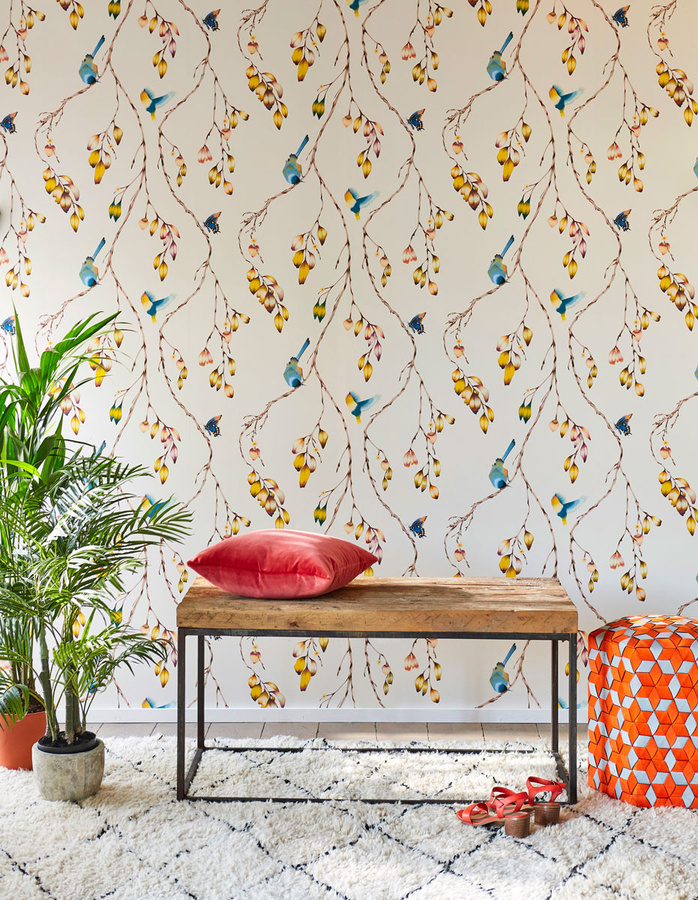 Harlequin Tapete Iyanu Papaya/Kiwi Vlies Tapete mit floralem Design und botanischen Motiven in Gelb und Multicolour - Bild 1