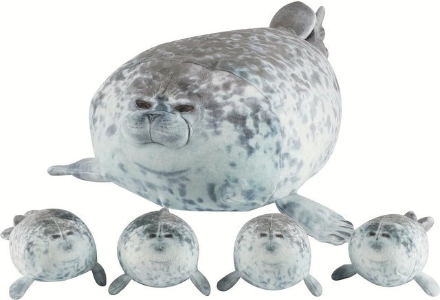 Yiran toy Robbenkissen Mutter mit vier Kindern, Kuscheltier, 40cm, ab 3 Jahren - Bild 1