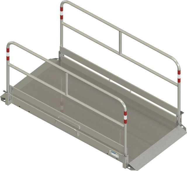 Schake Aluminium Geländer Grabenbrücke in Silber, Breite: 100 cm, Höhe: 230 cm - Bild 1