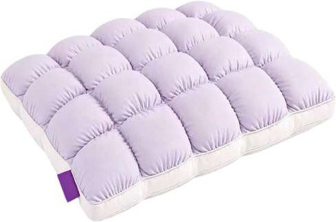 LulaStyle Mellow Puff Wolkenkissen aus Mikrofaser in Lichtlila, atmungsaktives Kühlkissen mit Gitterstruktur für Seiten- und Rückenschläfer, B/H: 50 x 66 cm