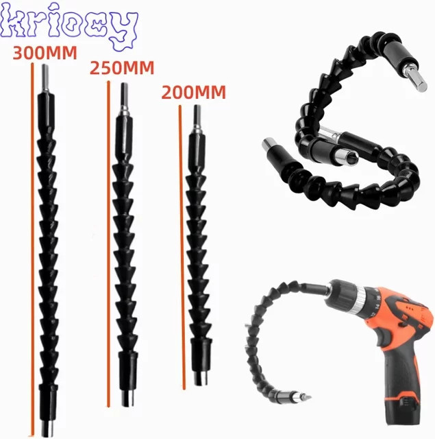 KRIOCY Flexibler Bit-Halter in Schwarz als universelle Verlängerung und Kardanwelle für Bohrmaschinen und Schraubendreher - Bild 1