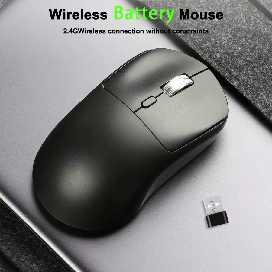 Ergonomische Congdi Gaming-Maus mit 2,4G Funkverbindung und Akku, Schwarz, 800–1600 DPI - Bild 3
