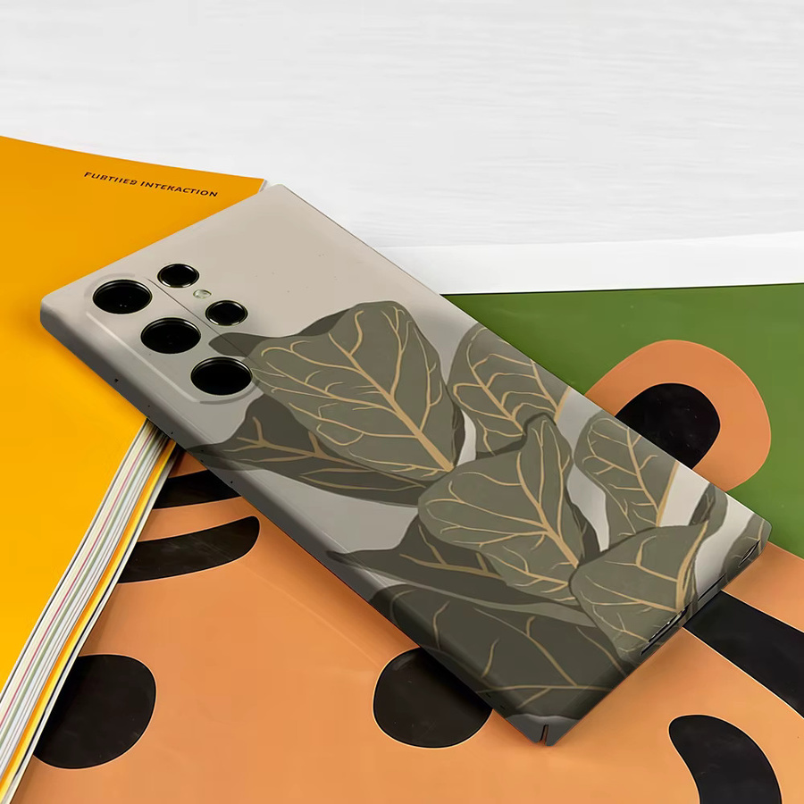Stoßfeste Handyhülle im Geigenblatt-Feigenadern Design für Samsung Galaxy S26 S25 S24 S23 Ultra Plus mit robuster Doppelschicht-Rückabdeckung - Bild 3