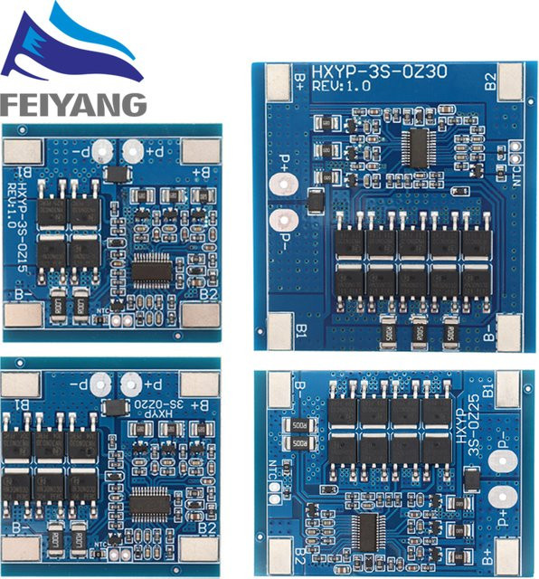 SAMIORE ROBOT 3S BMS Lithium-Batterie-Schutzplatine für 18650 Akkus, 11,1V 12,6V, Blau, mit Balance- und Temperaturregelung sowie Anti-Überladungsschutz (12V 15A/20A/25A) - Bild 1