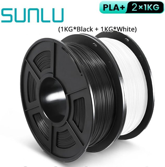 SUNLU PLA Plus Filament Set Transparent und Pink, 1,75 mm, 2 x 1 kg Spulen, passend für FDM-Drucker - Bild 1