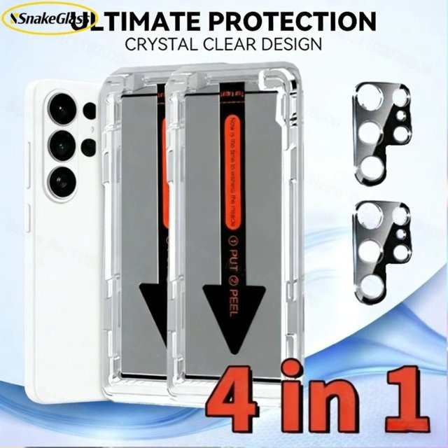 ZMZE 4-in-1 Datenschutz-Displayschutz aus gehärtetem Glas für Samsung Galaxy S26 Ultra/Plus, S25 Ultra, S24, S23 Ultra, S22 Ultra, S21 Ultra/Plus, transparent und kratzfest - Bild 1