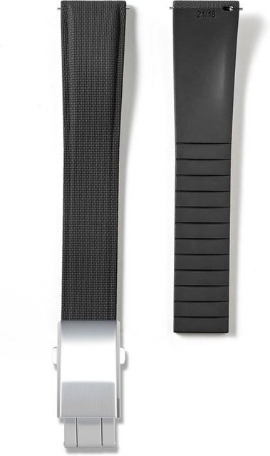 PINSENDA Uhrenarmband FKM-Gummi, 21mm, schwarz, Herren - Bild 1