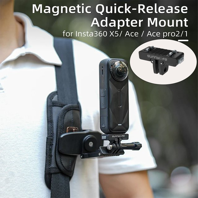 Magnetische Quick Release Halterung für Insta360 X5, Ace Pro 2, Ace und Ace Pro in Schwarz - Bild 1