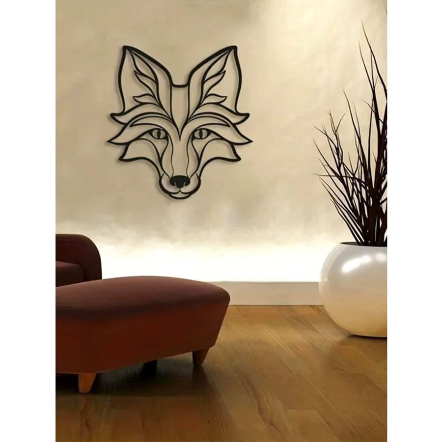 CIFBUY Fuchs-Wanddekoration aus schwarzem Metall als hängende Eisenkunst-Silhouette - Bild 3