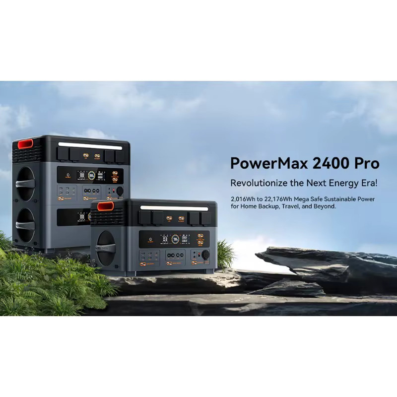 Oscal PowerMax 2400pro Tragbare Powerstation mit 3892Wh und Solarzelle in Schwarz - Bild 2