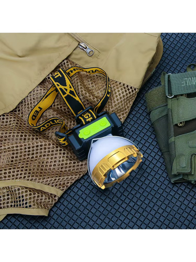 Heinast Tragbare LED-COB-Stirnlampe in Schwarz mit wiederaufladbarem Akku und wasserdichter Funktion für Outdoor und Sport - Bild 6