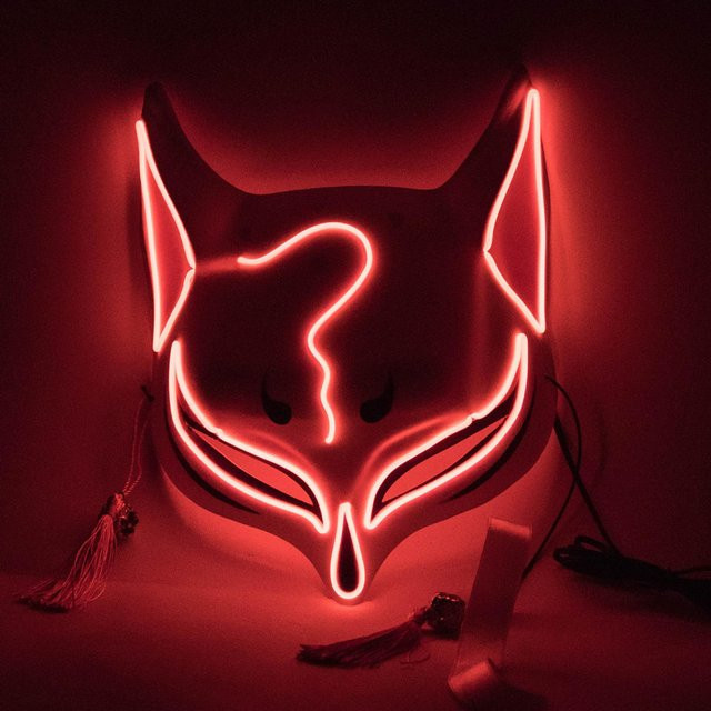 Neoglint LED Fuchs Drift Maske, Leuchtend, Rot - Bild 1