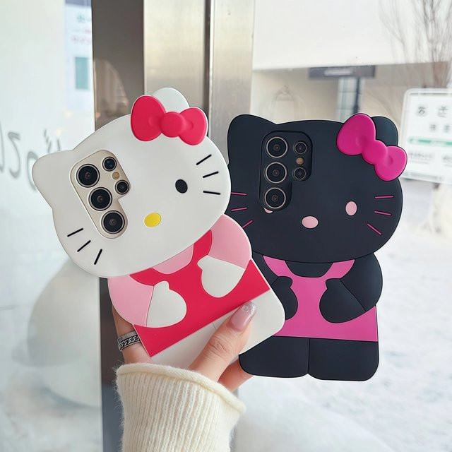 Hello Kitty Handyhülle für Samsung Galaxy S20 S21 S22 S23 S24 S25 S26 Plus Ultra FE A15 A16 A53 A57 in Weiß und Multicolour mit Cartoon Design - Bild 1