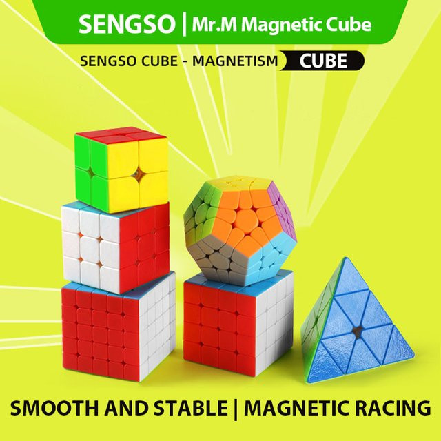 Sengso Magnetischer Speedcube, 48 Magnete, Stickerlos, Lernspielzeug - Bild 1