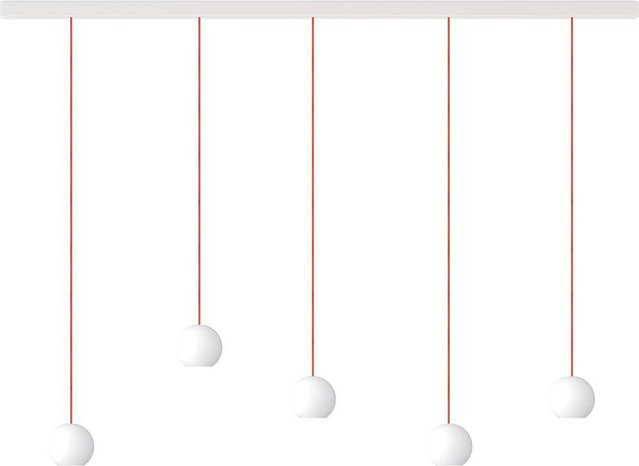 KOMOT KOS Quinto S LED-Pendelleuchte mit Schiene, Weiß matt, mundgeblasenes Opalglas, Tunable White (2200K - 4200K), Länge: 200 cm - Bild 1