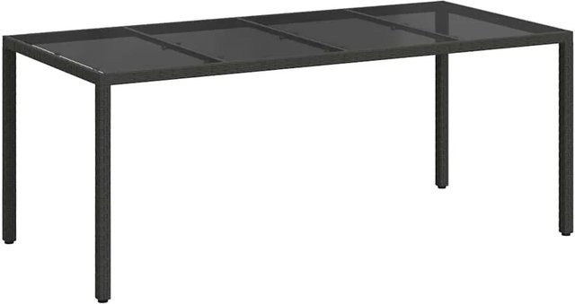 Furnicato Gartentisch aus Poly-Rattan in Schwarz mit modernem Design, B/T/H: 190 x 90 x 75 cm - Bild 1