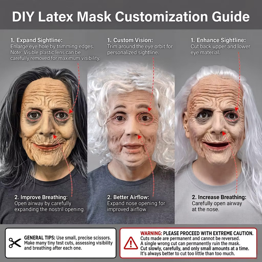 Patygr Realistische Latex-Maske, Vollkopfmaske, Bunt / Mehrfarbig, Unisex - Bild 4
