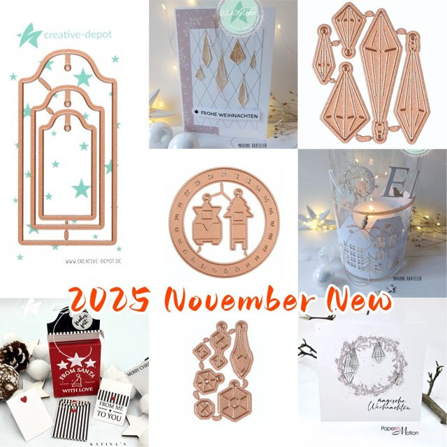 Metall-Stanzform Kranz für 2025 in Gold für DIY Scrapbooking und Bastelarbeiten - Bild 1